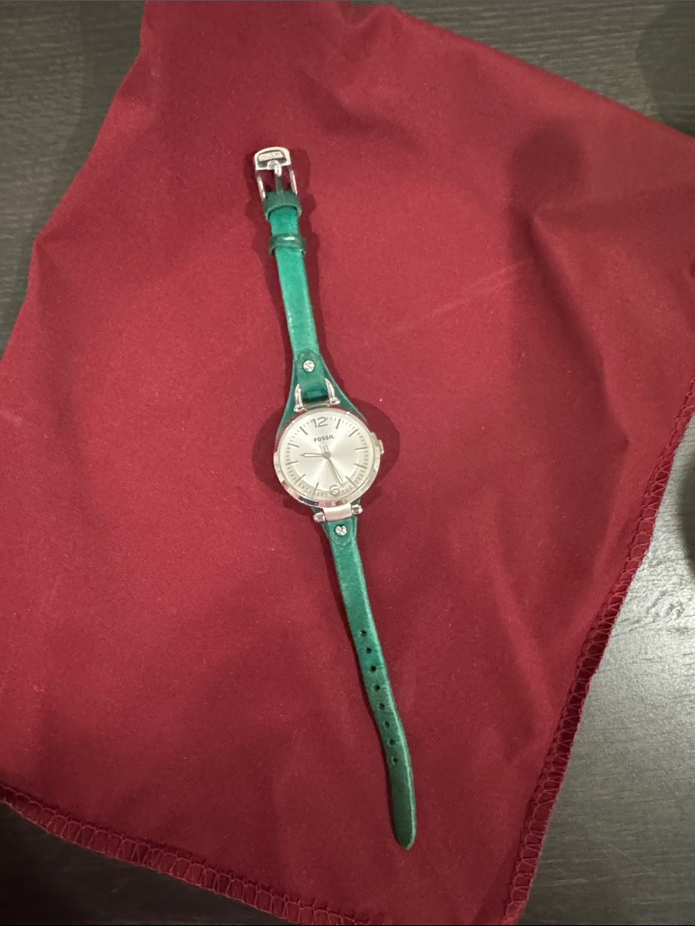 Fossil Silver Dial Watch leather strap